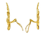 1987 Angela Cummings Vintage 18 Karat Gold Floral Ear-Clip EarringsEarrings - Wilson's Estate Jewelry