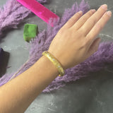 Riker Brothers Victorian 1.45 CTW Old Mine Diamond 14 Karat Yellow Gold Antique Hinged Bangle Bracelet