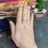 1950's Mid-Century 0.75 CTW Diamond Platinum Fishtail Band Ring
