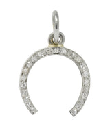 Edwardian 0.37 CTW Diamond Platinum Horseshoe Charm Circa 1920 - Wilson's Estate Jewelry