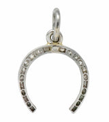 Edwardian 0.37 CTW Diamond Platinum Horseshoe Charm Circa 1920 - Wilson's Estate Jewelry