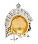 Edwardian 0.38 CTW Diamond 18 Karat Gold Platinum Turkey Charm - Wilson's Estate Jewelry
