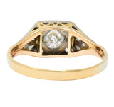 Edwardian 0.50 CTW Diamond Platinum 14 Karat Gold Antique Engagement Ring - Wilson's Estate Jewelry