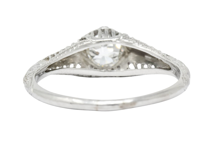 Edwardian 0.50 CTW Diamond Platinum Engagement Ring Circa 1915 - Wilson's Estate Jewelry
