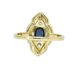 Edwardian 0.50 CTW Sapphire Diamond Platinum-Topped 18 Karat Gold Ring Wilson's Estate Jewelry