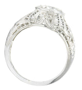 Edwardian 0.63 CTW Diamond 18 Karat White Gold Engagement Ring GIA Wilson's Estate Jewelry