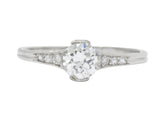 Edwardian 0.63 CTW Diamond And Platinum Engagement Ring, GIA Wilson's Estate Jewelry