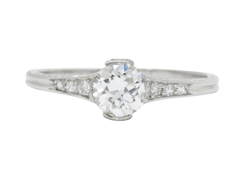 Edwardian 0.63 CTW Diamond And Platinum Engagement Ring, GIA Wilson's Estate Jewelry