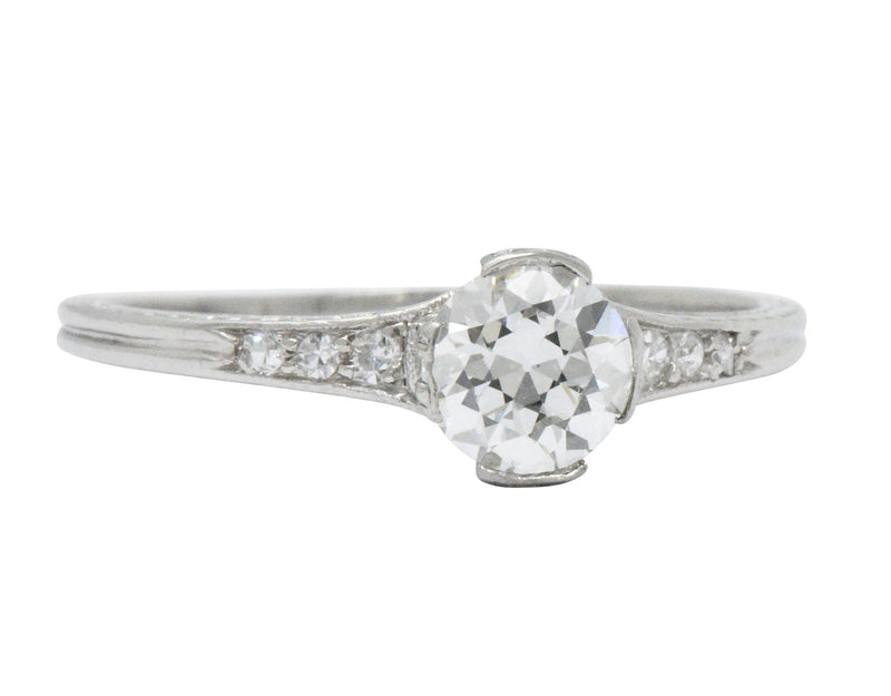 Edwardian 0.63 CTW Diamond And Platinum Engagement Ring, GIA Wilson's Estate Jewelry