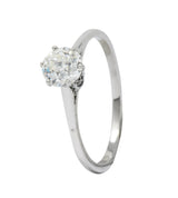 Edwardian 0.85 CTW Diamond 14 Karat White Gold Engagement Ring GIA - Wilson's Estate Jewelry
