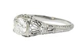 Edwardian 0.89 CTW Diamond & 18K White Gold Engagement Ring, GIA Wilson's Estate Jewelry