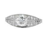 Edwardian 0.95 CTW Diamond Platinum Engagement Ring - Wilson's Estate Jewelry