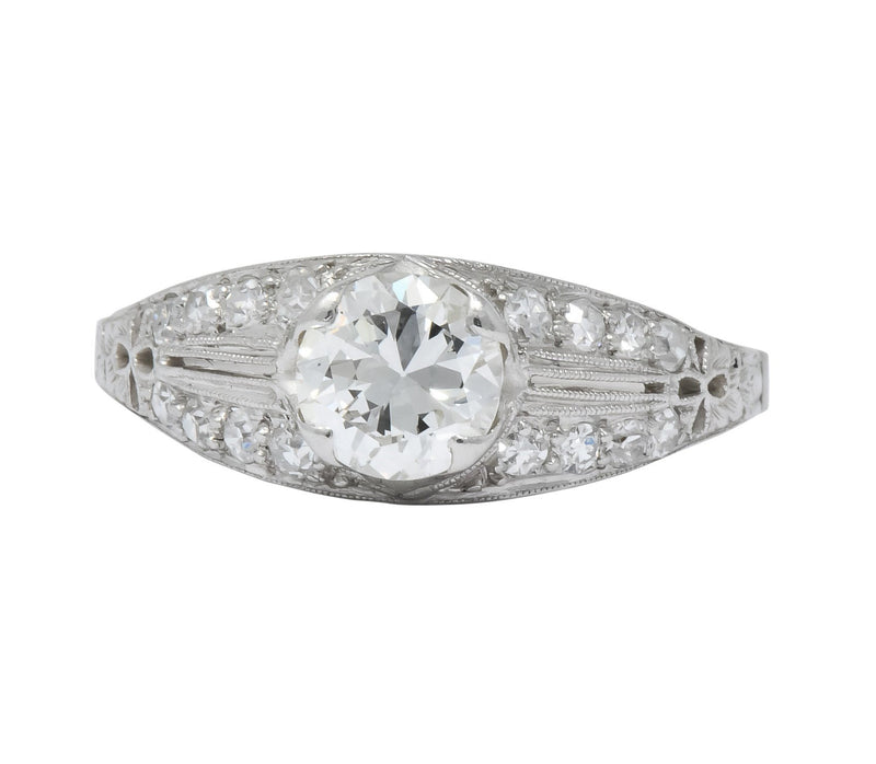 Edwardian 0.95 CTW Diamond Platinum Engagement Ring - Wilson's Estate Jewelry