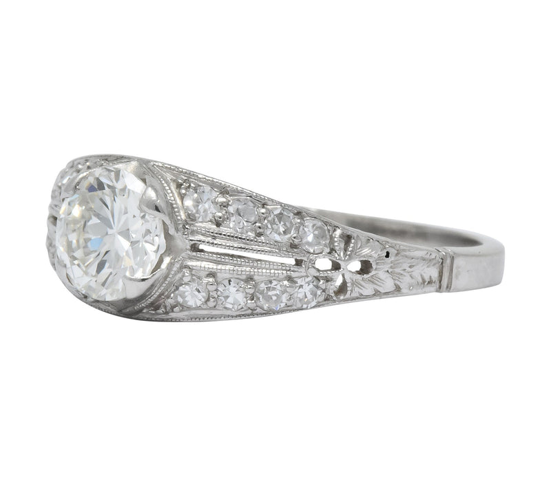 Edwardian 0.95 CTW Diamond Platinum Engagement Ring - Wilson's Estate Jewelry