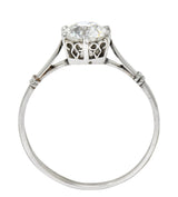 Edwardian 0.98 CTW Old European Cut Diamond Platinum Engagement Ring GIA - Wilson's Estate Jewelry