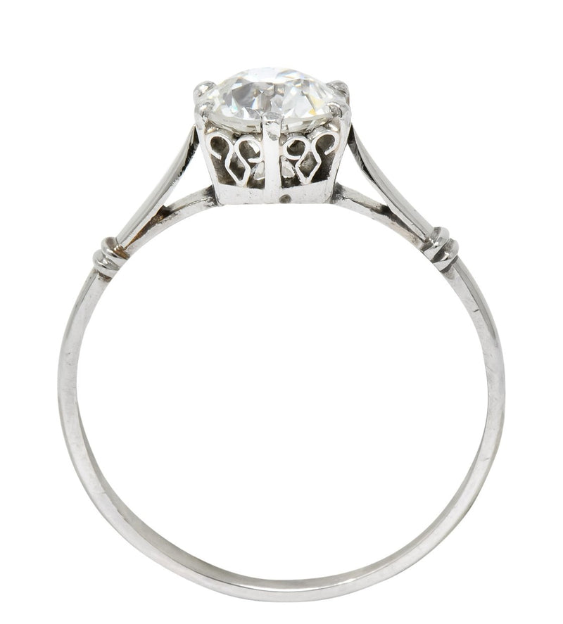 Edwardian 0.98 CTW Old European Cut Diamond Platinum Engagement Ring GIA - Wilson's Estate Jewelry
