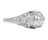 Edwardian 1.07 CTW Old European Cut Diamond Platinum Engagement Ring GIA - Wilson's Estate Jewelry