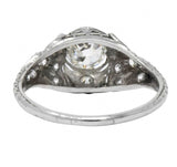 Edwardian 1.07 CTW Old European Cut Diamond Platinum Engagement Ring GIA - Wilson's Estate Jewelry