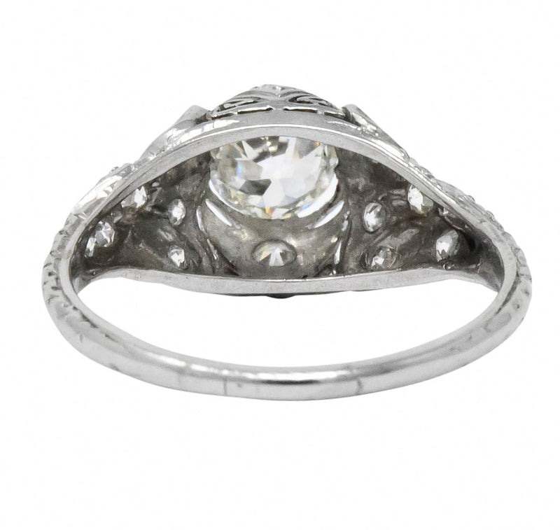 Edwardian 1.07 CTW Old European Cut Diamond Platinum Engagement Ring GIA - Wilson's Estate Jewelry