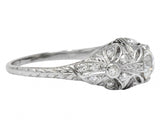 Edwardian 1.07 CTW Old European Cut Diamond Platinum Engagement Ring GIA - Wilson's Estate Jewelry