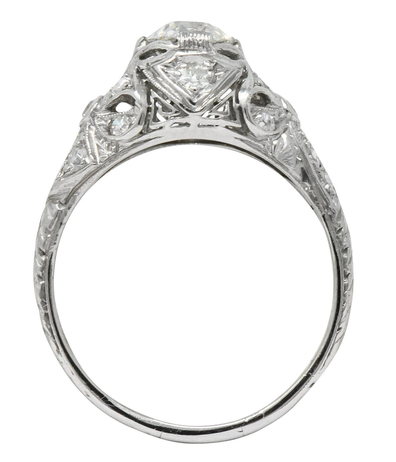 Edwardian 1.07 CTW Old European Cut Diamond Platinum Engagement Ring GIA - Wilson's Estate Jewelry