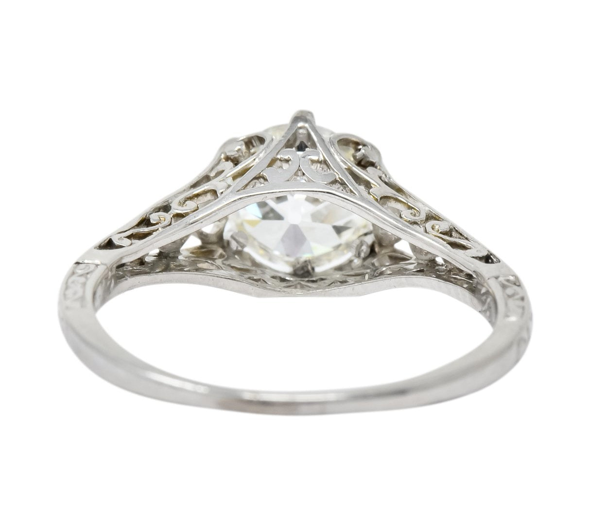 Edwardian 1.13 CTW Diamond Platinum Engagement Ring GIA Circa 1915 - Wilson's Estate Jewelry