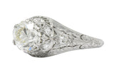 Edwardian 1.23 CTW Diamond And Platinum Engagement Ring GIA Certified Wilson's Estate Jewelry