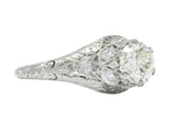 Edwardian 1.23 CTW Diamond And Platinum Engagement Ring GIA Certified Wilson's Estate Jewelry