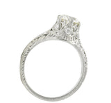 Edwardian 1.23 CTW Diamond And Platinum Engagement Ring GIA Certified Wilson's Estate Jewelry