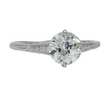Edwardian 1.23 CTW Diamond Platinum Solitaire Engagement Ring GIA - Wilson's Estate Jewelry