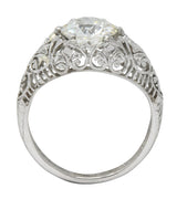 Edwardian 1.25 CTW Old European Diamond Platinum Engagement Ring GIA - Wilson's Estate Jewelry