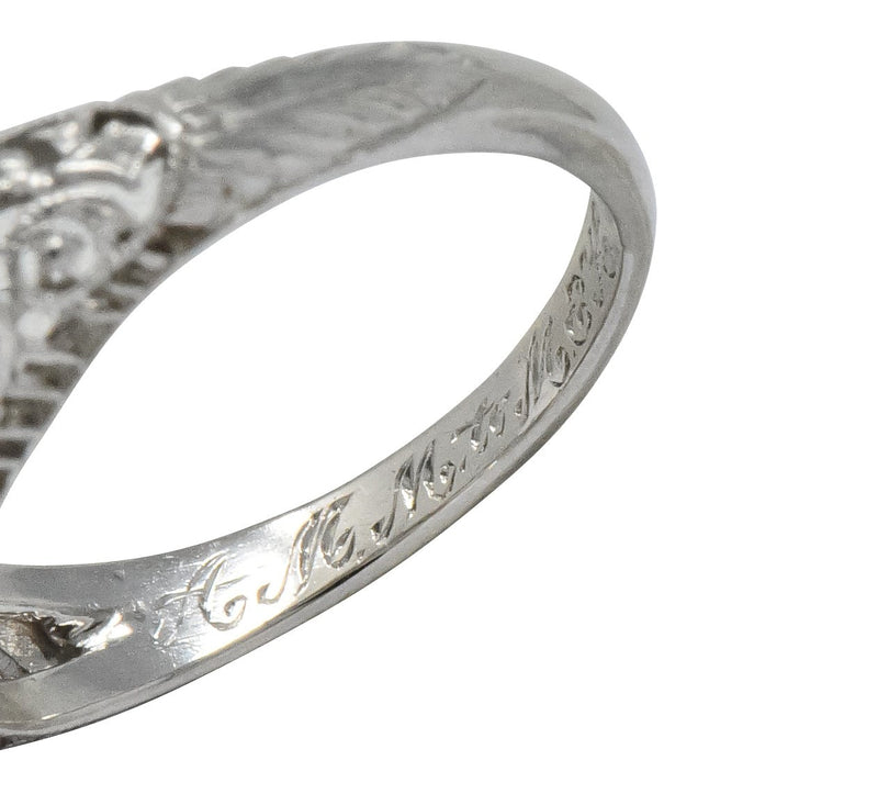 Edwardian 1.25 CTW Old European Diamond Platinum Engagement Ring GIA - Wilson's Estate Jewelry