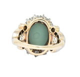 Edwardian 1.26 CTW Diamond Turquoise Platinum-Topped 14 Karat Gold Ring Wilson's Estate Jewelry