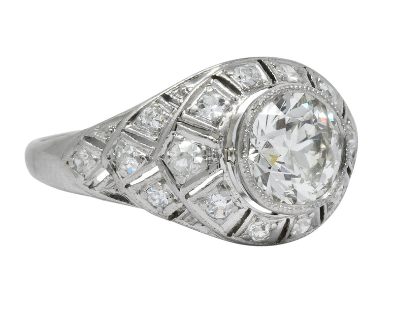 Edwardian 1.40 CTW Old European Diamond Platinum Engagement Ring GIA Circa 1910 - Wilson's Estate Jewelry