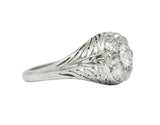 Edwardian 1.55 CTW Diamond Platinum Cluster Ring Wilson's Estate Jewelry