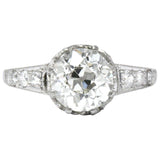 Edwardian 1.64 CTW Diamond Platinum Engagement Ring GIA Wilson's Estate Jewelry