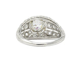 Edwardian 2.06 CTW Old European Diamond Platinum Band Ring GIA Wilson's Estate Jewelry