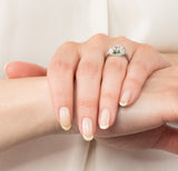 Edwardian 2.10 CTW Old European Diamond Emerald Platinum Engagement Ring GIA - Wilson's Estate Jewelry