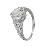 Edwardian 2.13 CTW Old European Diamond Platinum Engagement Ring GIA - Wilson's Estate Jewelry