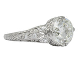 Edwardian 2.13 CTW Old European Diamond Platinum Engagement Ring GIA - Wilson's Estate Jewelry