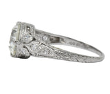 Edwardian 2.13 CTW Old European Diamond Platinum Engagement Ring GIA - Wilson's Estate Jewelry