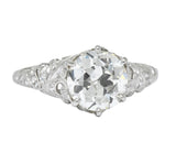 Edwardian 2.23 CTW Transitional Cut Diamond Platinum Engagement Ring GIA - Wilson's Estate Jewelry