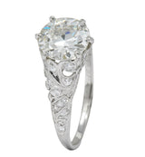 Edwardian 2.23 CTW Transitional Cut Diamond Platinum Engagement Ring GIA - Wilson's Estate Jewelry