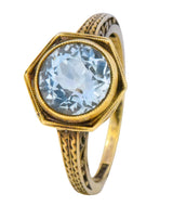 Edwardian 2.50 CTW Aquamarine 14 Karat Gold Ring Wilson's Estate Jewelry