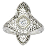 Edwardian .20 CTW Diamond & 18K White Gold Ring Wilson's Estate Jewelry
