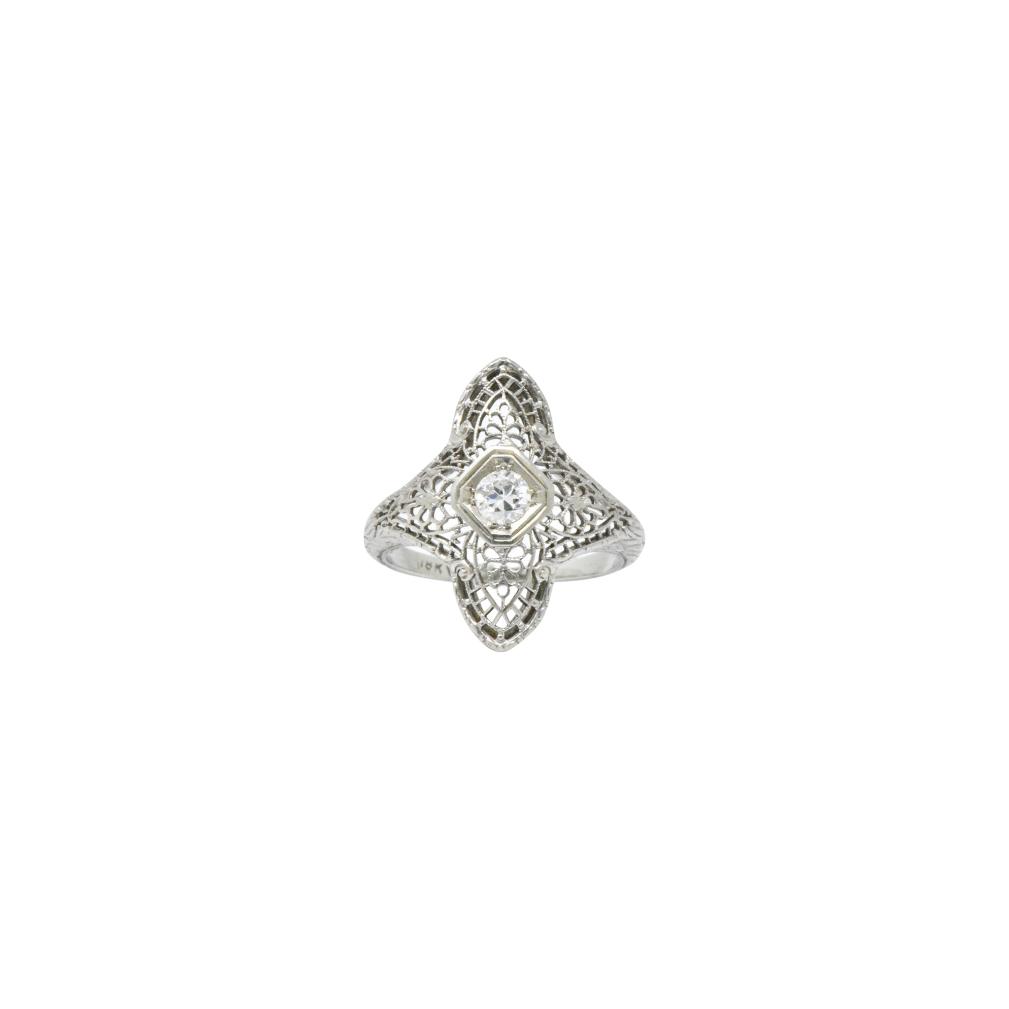 Edwardian .20 CTW Diamond & 18K White Gold Ring Wilson's Estate Jewelry