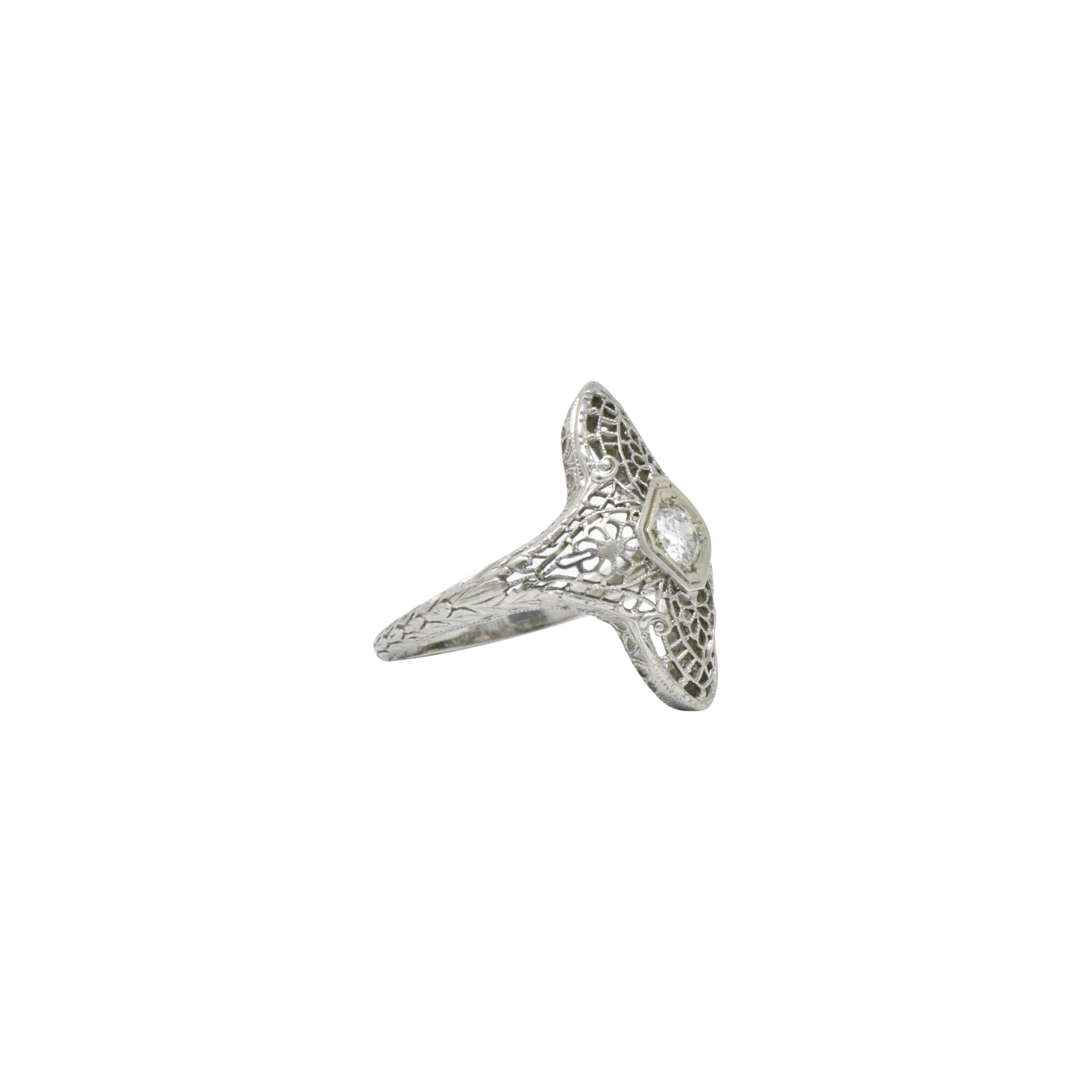 Edwardian .20 CTW Diamond & 18K White Gold Ring Wilson's Estate Jewelry