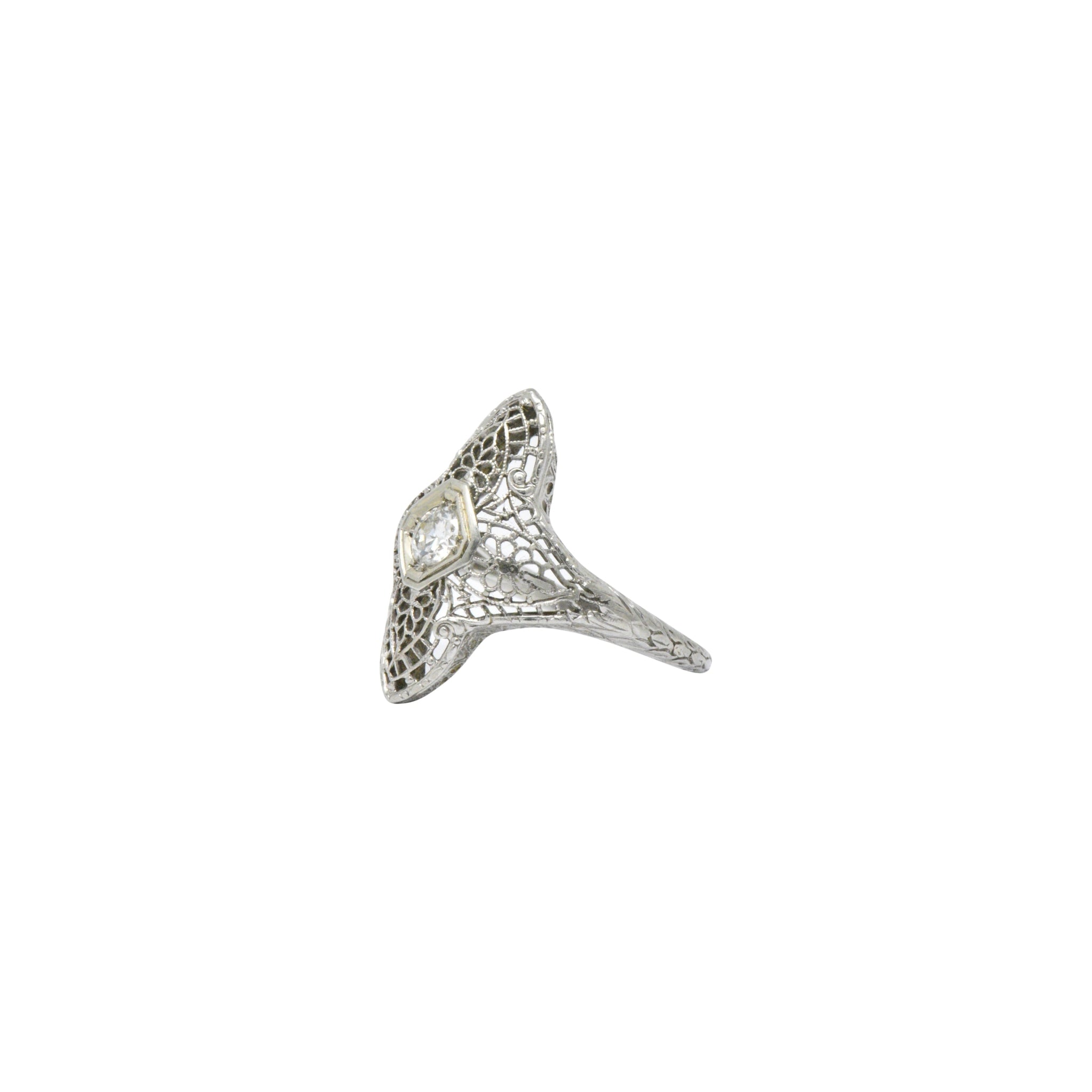 Edwardian .20 CTW Diamond & 18K White Gold Ring Wilson's Estate Jewelry