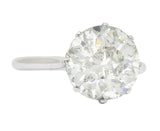 Edwardian 4.30 CTW Old European Cut Diamond Platinum Engagement Ring Circa 1915 - Wilson's Estate Jewelry