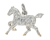 Edwardian Ca. 1920 Diamond Platinum-Topped 14 Karat Gold Horse Charm - Wilson's Estate Jewelry